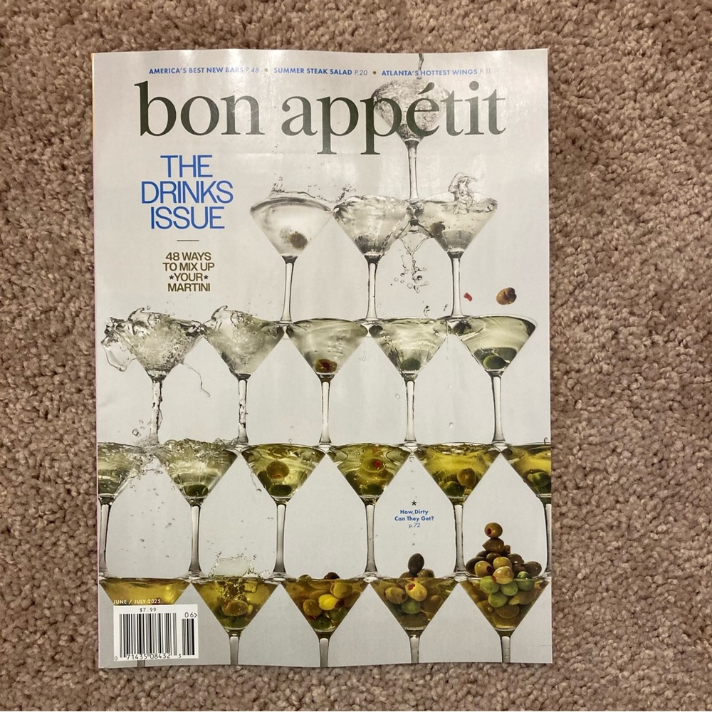 BON APPETIT Magazine Jun/Jul 2025 The Drinks Issue. Must Have For Cocktail Lover